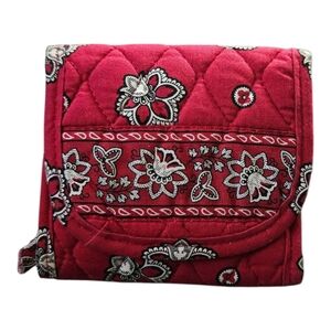 Vera Bradley Red Quilted Floral Fold Wallet